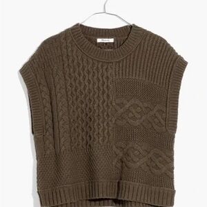 Madewell Patchwork Sweater Vest Cable Knit